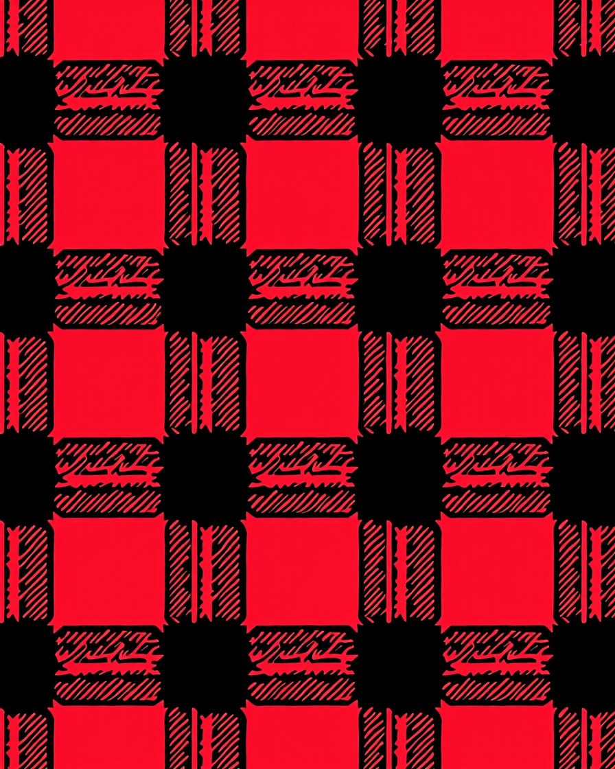 Classic Red Black Buffalo Check Tartan Rug