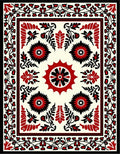 Bold Red Floral Starburst Medallion Rug