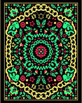 Bold Geometric Floral Medallion Rug
