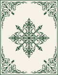 Dark Green Vintage Floral Medallion Rug