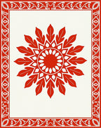 Bold Sunburst Bloom Border Art Rug
