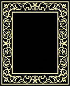 Ornate Cream Black Floral Border Rug
