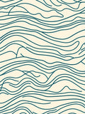 Cream Teal Abstract Organic Waves Rug