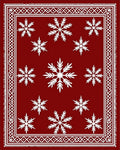 Deep Red Ice Crystal Border Rug