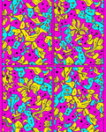 Vibrant Pink Yellow Teal Abstract Collage Rug