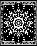 Black White Geometric Mandala Rug