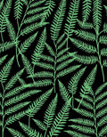 Light Green Fern Forest Black Rug