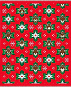 Festive Red Reindeer Holly Snowflakes Rug