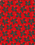 Festive Red Green Leafy Garlands Rug