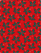 Festive Red Green Leafy Garlands Rug