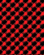 Bold Red Houndstooth Jagged Stripes Rug