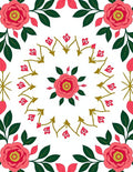 Coral and green floral mandala Rug
