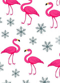 Pink Flamingo Winter Snowflakes Collage Rug