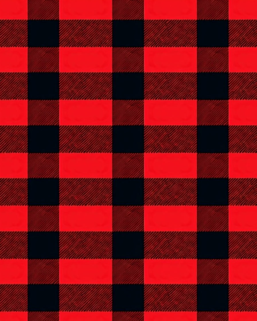 Bold Red Black Checked Square Rug