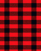 Bold Red Black Checked Square Rug