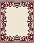 Elegant Maroon Floral Scroll Border Rug