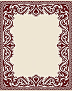 Elegant Maroon Floral Scroll Border Rug