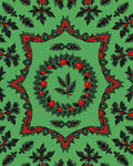 Green Red Christmas Wreath Medallion Rug