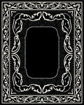 Monochromatic Intricate Floral Scroll Frame Rug