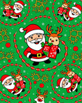 Christmas Santa And Reindeer Joyful Gifts Rug