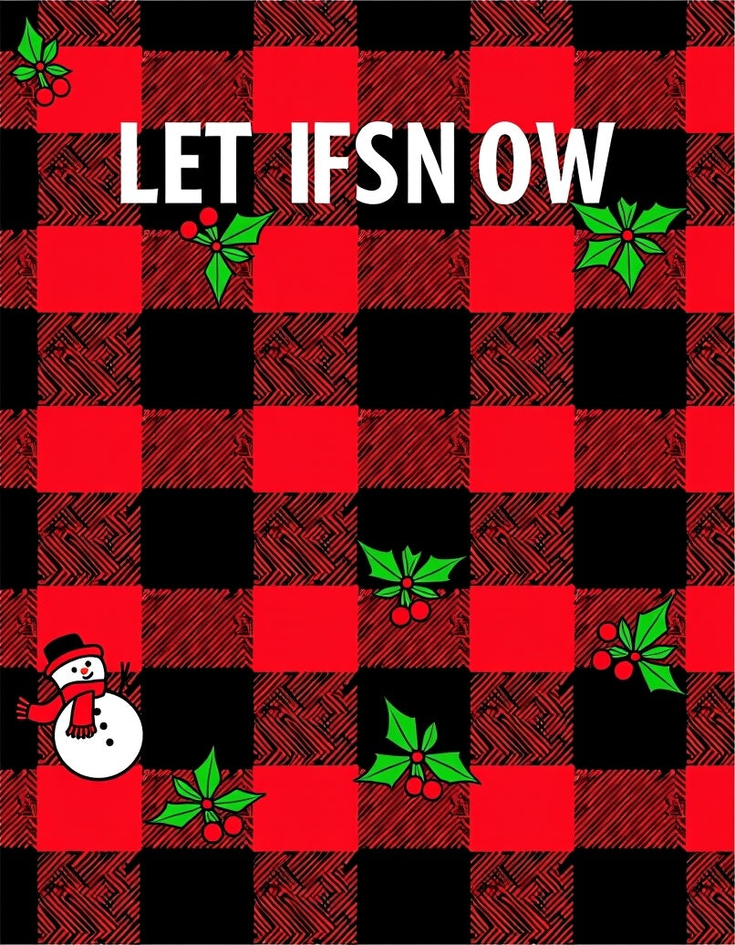 Red Black Buffalo Snowman Holly Rug