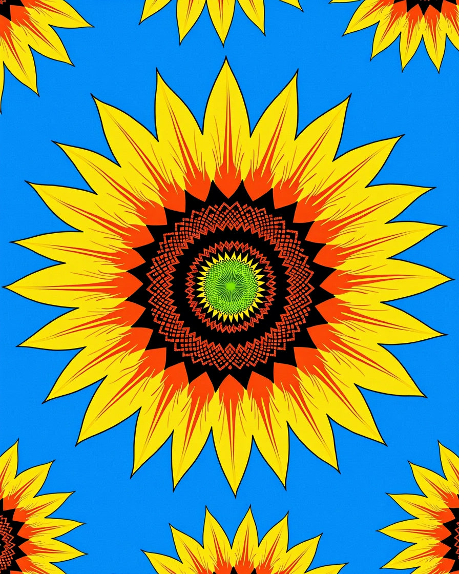 Radiant Yellow Sunflower Intricate Bloom Rug