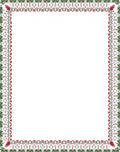 Crimson Green Floral Edged Rectangular Frame Rug