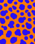Bright Orange Blue Blobs Rug