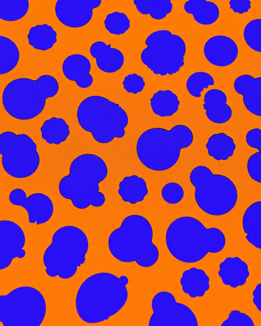Bright Orange Blue Blobs Rug