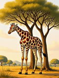 Safari Giraffe Under Canopy Trees Rug