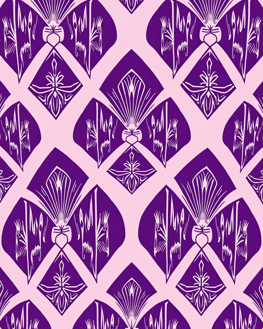 Deep Purple Art Deco Fan Rug