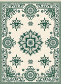 Green Traditional Medallion Lace Rug