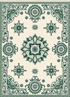 Green Traditional Medallion Lace Rug