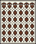 Black Orange Floral Symmetry Rug