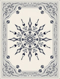 Ornate Black Sunburst Mandala Medallion Rug