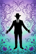 Purple Floral Silhouette Suit Rug