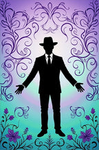 Purple Floral Silhouette Suit Rug