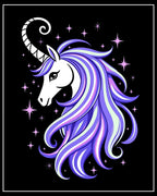 Fantasy Unicorn Pastel Swirl Stars Rug