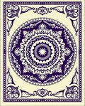 Deep Purple Mandala Medallion Cream Rug