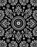 Black White Ornamental Starburst Medallion Rug