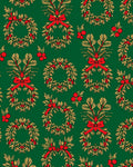 Green Red Golden Wreath Garlands Rug