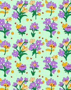 Groovy Purple Flower Bunch Pastel Rug
