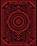 Crimson Medieval Mandala Frame Rug