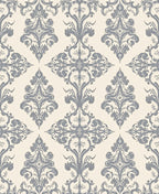 Elegant Gray Floral Damask Rug
