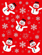Jolly Snowmen Red Snowflake Carnival Rug