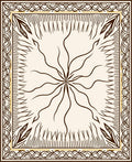 Cream and Brown Sunburst Garden Rug