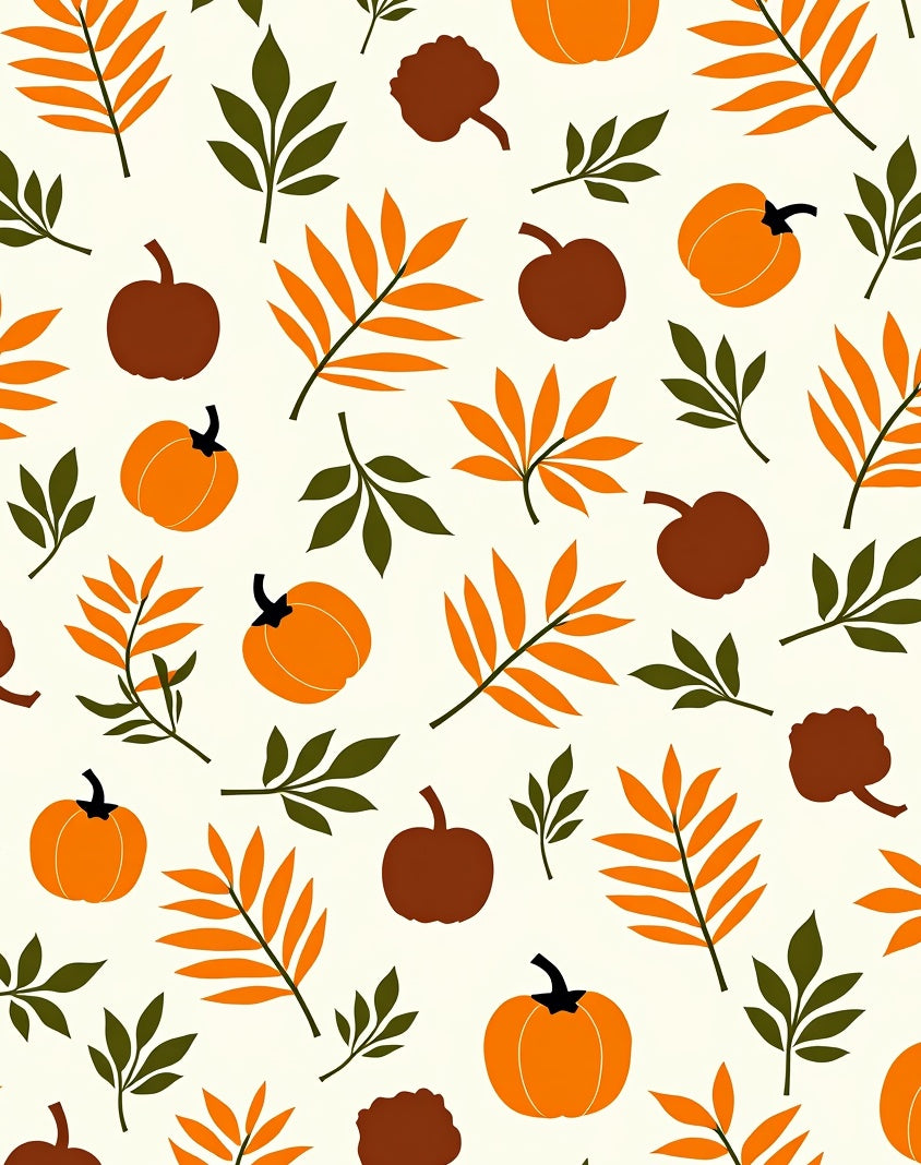 Autumn Pumpkin Leaf Medley Rug