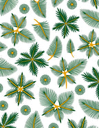 Green Yellow Fern Abstract Rug