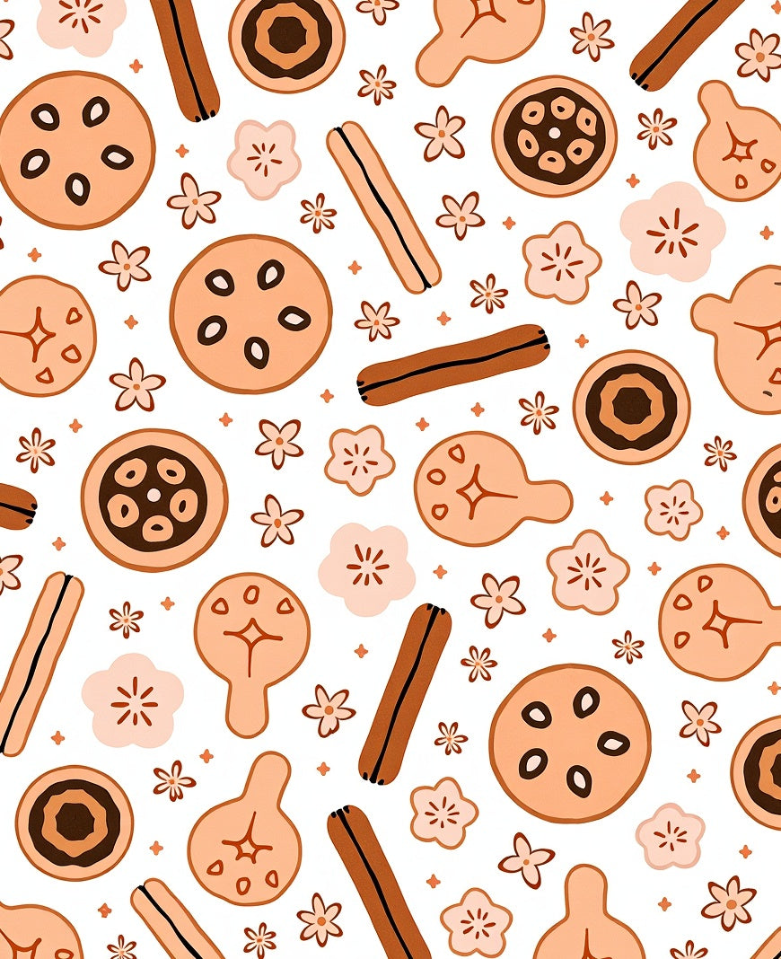 Warm Cookies And Flowers Pattern Rug