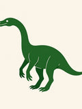 Simple Green Dinosaur Silhouette Rug